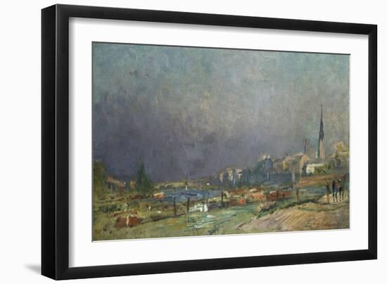 On the Banks of the River-Eugène Boudin-Framed Giclee Print