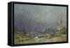 On the Banks of the River-Eugène Boudin-Framed Stretched Canvas