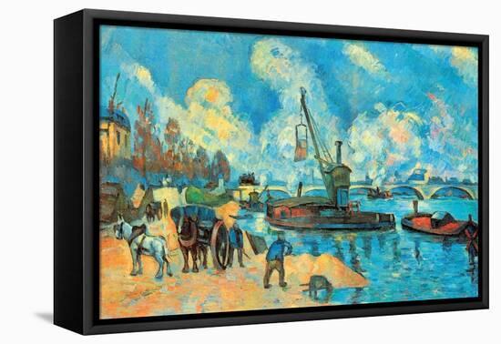 On the Banks of the Sein at Bercy-Paul C?zanne-Framed Stretched Canvas