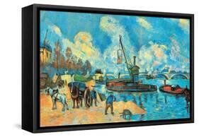 On the Banks of the Sein at Bercy-Paul C?zanne-Framed Stretched Canvas