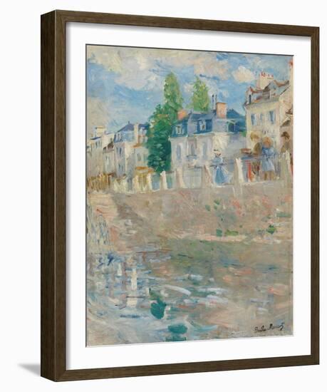 On the Banks of the Seine at Bougival-Berthe Morisot-Framed Giclee Print