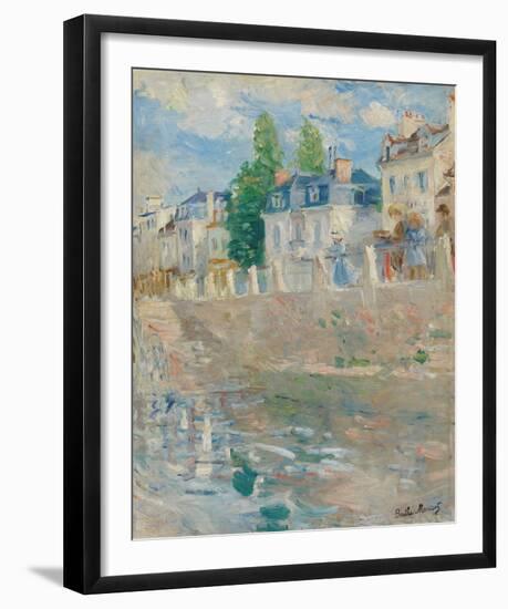 On the Banks of the Seine at Bougival-Berthe Morisot-Framed Giclee Print