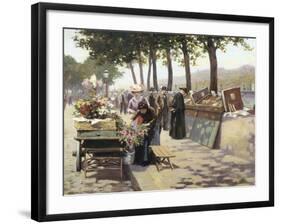 On the Banks of the Seine, Paris-Jules Antoine Voirin-Framed Giclee Print