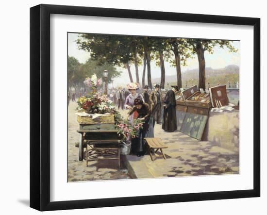 On the Banks of the Seine, Paris-Jules Antoine Voirin-Framed Giclee Print