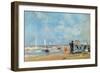 On the Beach, 1863 (W/C and Pastel on Paper)-Eugène Boudin-Framed Giclee Print