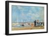 On the Beach, 1863 (W/C and Pastel on Paper)-Eugène Boudin-Framed Giclee Print