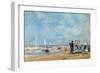 On the Beach, 1863 (W/C and Pastel on Paper)-Eugène Boudin-Framed Giclee Print