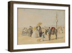 On the Beach, 1866-Eugène Boudin-Framed Giclee Print