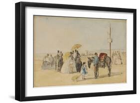 On the Beach, 1866-Eugène Boudin-Framed Giclee Print