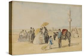 On the Beach, 1866-Eugène Boudin-Stretched Canvas