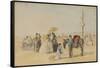 On the Beach, 1866-Eugène Boudin-Framed Stretched Canvas