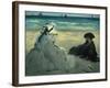 On the Beach. 1873-Edouard Manet-Framed Giclee Print