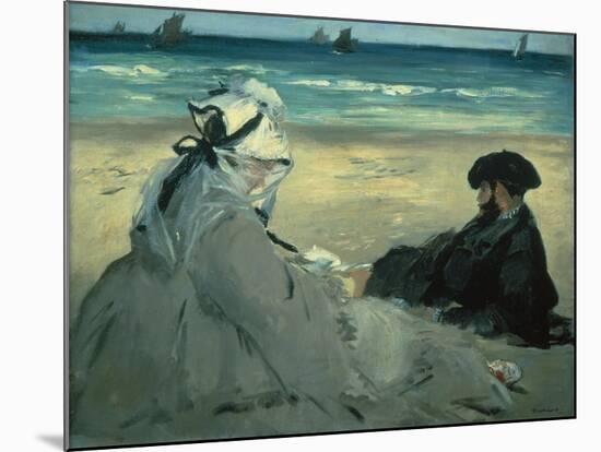 On the Beach. 1873-Edouard Manet-Mounted Giclee Print