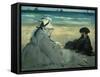 On the Beach. 1873-Edouard Manet-Framed Stretched Canvas