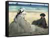 On the Beach, 1873-Edouard Manet-Framed Stretched Canvas