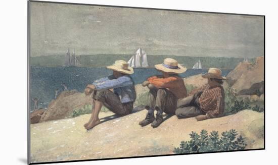 On the Beach, 1875-Winslow Homer-Mounted Art Print