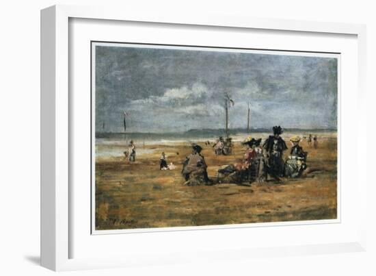 On the Beach, 1880-Eugene Louis Boudin-Framed Giclee Print