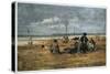 On the Beach, 1880-Eugene Louis Boudin-Stretched Canvas