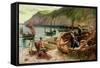 On the Beach, 1880-Cesare Dell'acqua-Framed Stretched Canvas