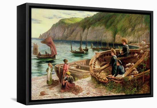 On the Beach, 1880-Cesare Dell'acqua-Framed Stretched Canvas