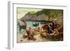 On the Beach, 1880-Cesare Dell'acqua-Framed Giclee Print