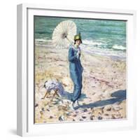 On the Beach, 1913-Frederick Carl Frieseke-Framed Art Print