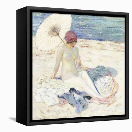On the Beach, 1913-Frederick Carl Frieseke-Framed Stretched Canvas