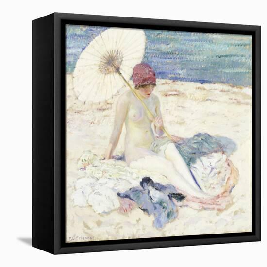 On the Beach. 1913-Frederick Karl Frieseke-Framed Stretched Canvas