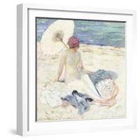 On the Beach. 1913-Frederick Karl Frieseke-Framed Giclee Print