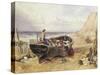 On the Beach at Bonchurch-Myles Birket Foster-Stretched Canvas