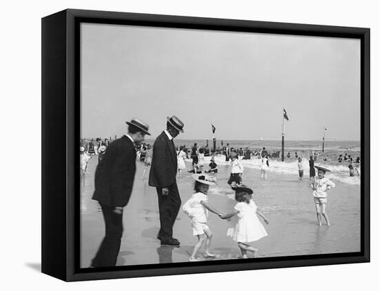 On the Beach at Rockaway, N.Y.-null-Framed Stretched Canvas