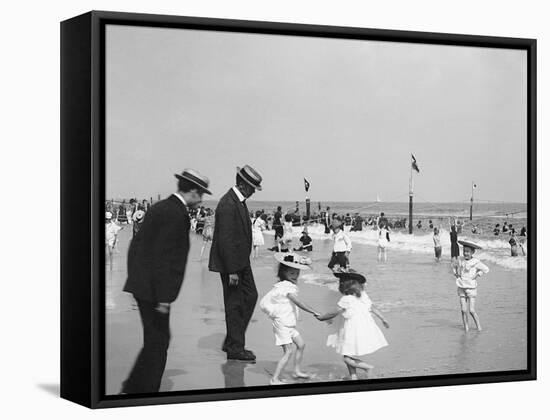 On the Beach at Rockaway, N.Y.-null-Framed Stretched Canvas