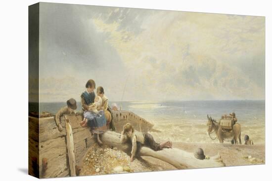 On the Beach at Rottingdean-Myles Birket Foster-Stretched Canvas