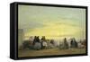On the Beach at Sunset-Eugène Boudin-Framed Stretched Canvas