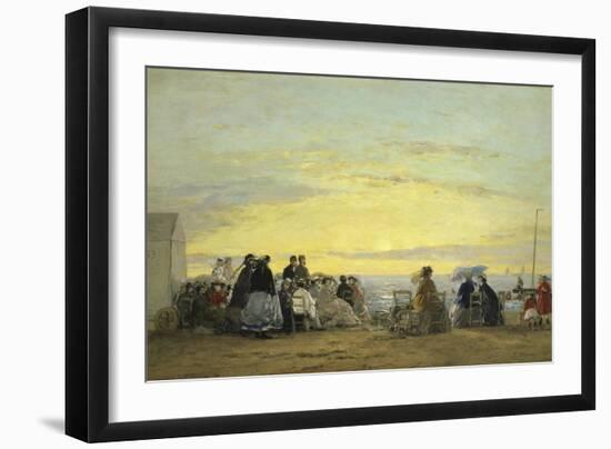 On the Beach at Sunset-Eugène Boudin-Framed Giclee Print