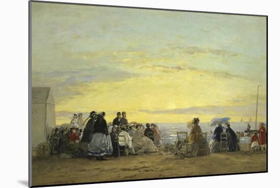 On the Beach at Sunset-Eugène Boudin-Mounted Giclee Print