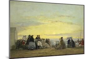 On the Beach at Sunset-Eugène Boudin-Mounted Giclee Print