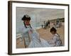 On the Beach at Trouville, 1870-71-Claude Monet-Framed Giclee Print