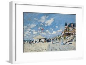 On the Beach at Trouville, 1870-Claude Monet-Framed Giclee Print