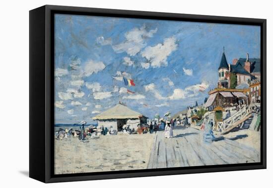 On the Beach at Trouville, 1870-Claude Monet-Framed Stretched Canvas