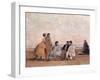 On the Beach at Trouville, circa 1865-Eugène Boudin-Framed Giclee Print