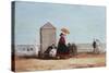 On the Beach at Trouville; Sur La Plage De Trouville, 1865-Eug?ne Boudin-Stretched Canvas