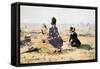 On the Beach at Trouville-Eug?ne Boudin-Framed Stretched Canvas