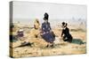 On the Beach at Trouville-Eug?ne Boudin-Stretched Canvas