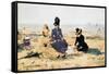 On the Beach at Trouville-Eug?ne Boudin-Framed Stretched Canvas