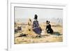 On the Beach at Trouville-Eug?ne Boudin-Framed Premium Giclee Print