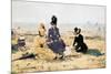 On the Beach at Trouville-Eug?ne Boudin-Mounted Premium Giclee Print