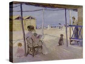 On the beach at Viareggio. 1929-Philipp Klein-Stretched Canvas