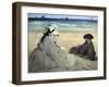 On the Beach by Edouard Manet-null-Framed Giclee Print