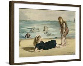 On the Beach, c.1868-Edouard Manet-Framed Giclee Print